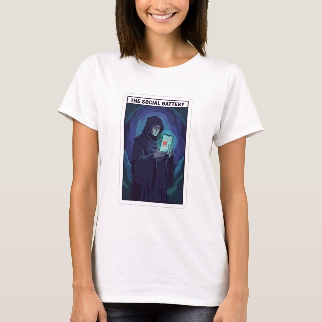 The Social Battery Introvert Humor | Low Energy  T-Shirt (Front)