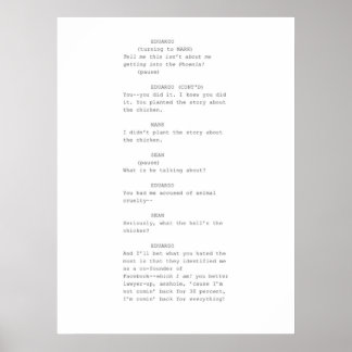 The Social Network screenplay scene Poster
