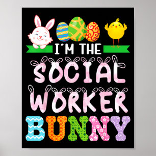 The social worker bunny easter day social work poster