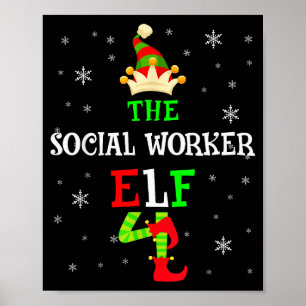 The Social Worker Elf Christmas Elf Matching Famil Poster