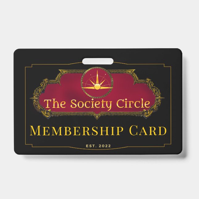 The Society Circle's Membership Card ID Badge (Front)