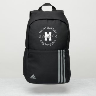 The softball field is my happy place custom adidas backpack