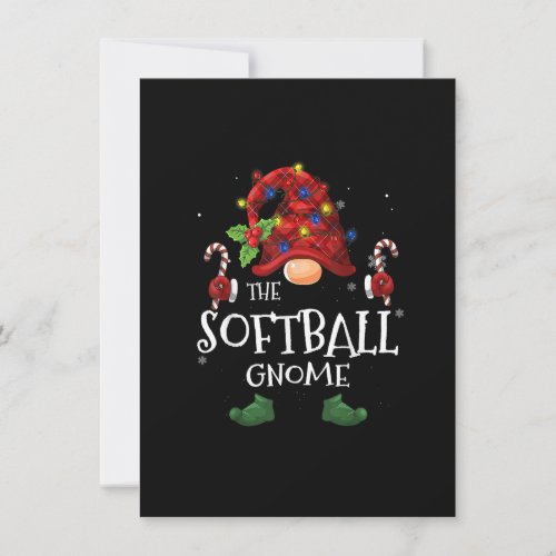 The Softball Gnome Buffalo Plaid Christmas Tree Li Invitation