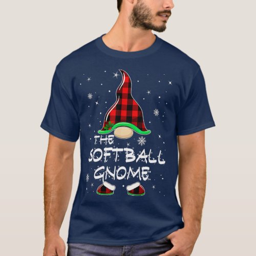 The Softball Gnome Buffalo Plaid Matching Family C T_Shirt