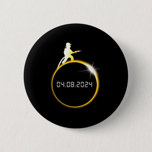 The Solar Eclipse Firefighter Moon Fireman Button (Front)