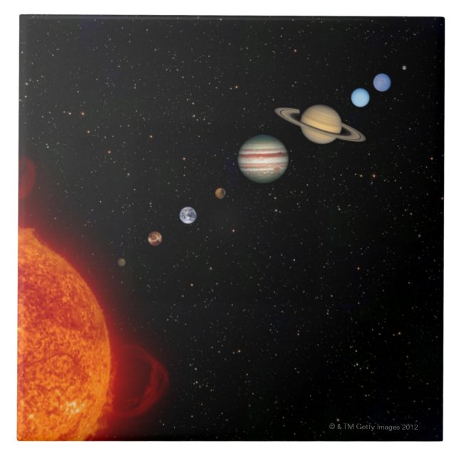 The Solar System 2 Ceramic Tile (Front)