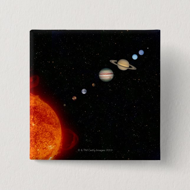 The Solar System 2 Pinback Button (Front)