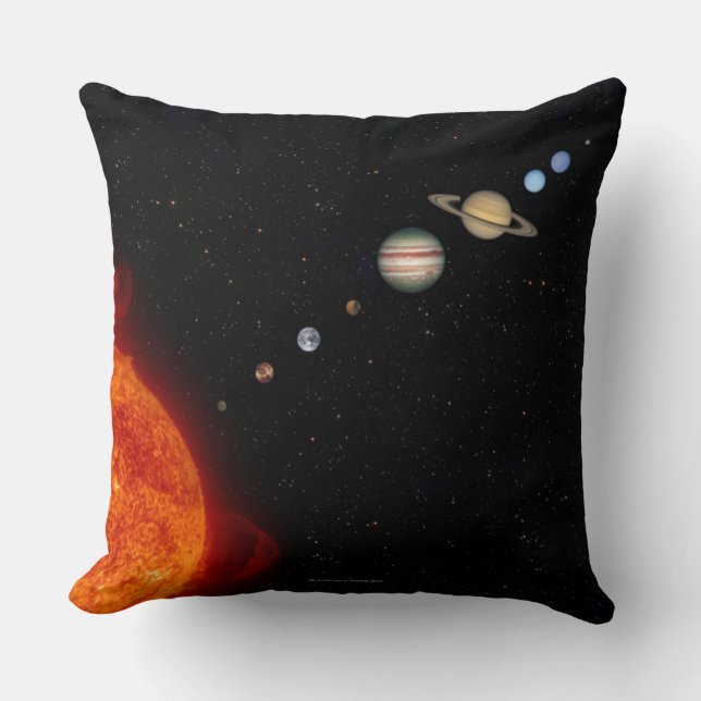 The Solar System 2 Throw Pillow (Front)
