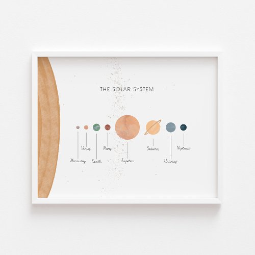 The solar system boho landscape educational print