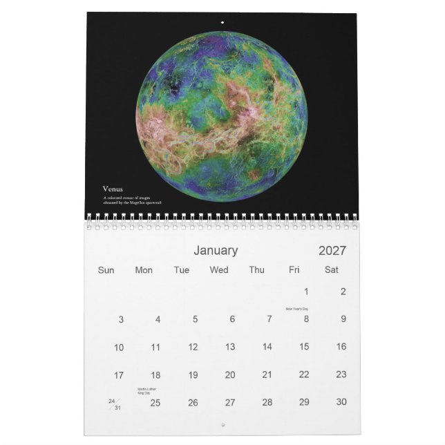 The Solar System Calendar (Jan 2027)