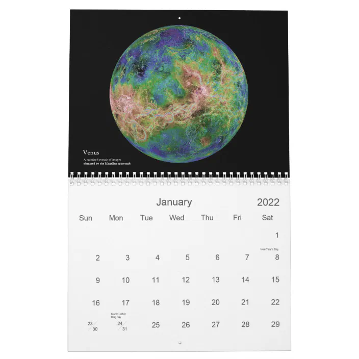Solar Calendar 2022 The Solar System Calendar | Zazzle.com