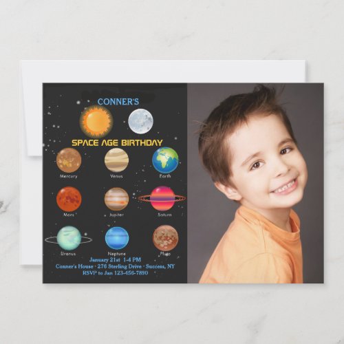 The Solar System Photo Invitation