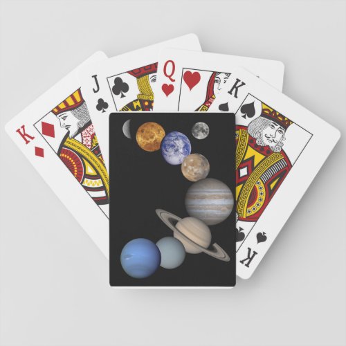 The solar system range our planets playing cards