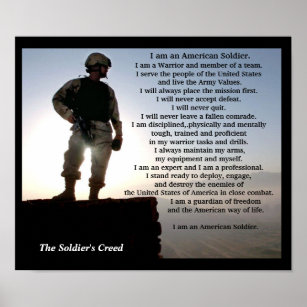 The Soldiers Creed Military Warrior Ethos Poster