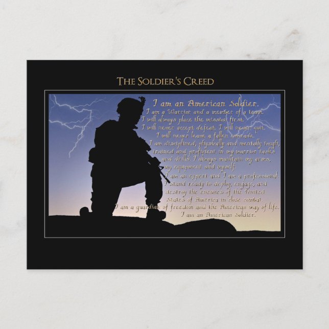 The Soldier's Creed Postcard (Front)