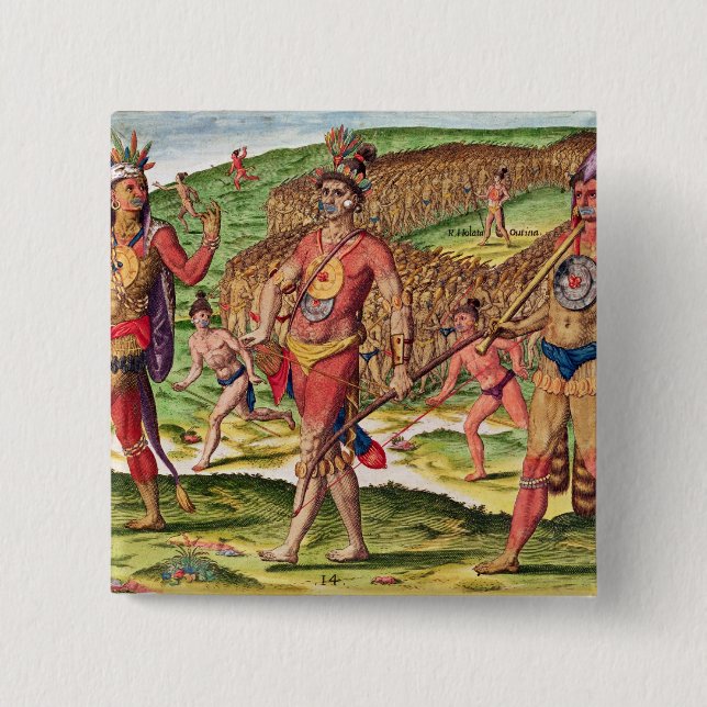The Soldiers of Outina Marching to Cut Pinback Button (Front)