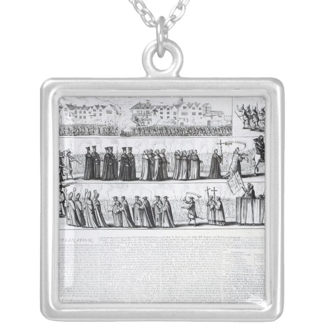 The Solemn Mock Procession Silver Plated Necklace (Front)