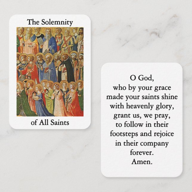 The Solemnity of All Saints Prayer Card (Front/Back)