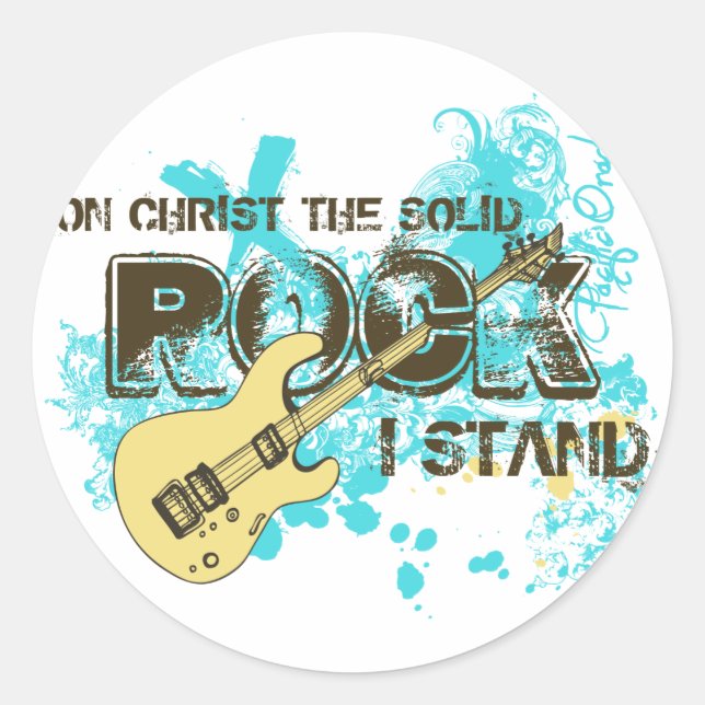 The Solid Rock Classic Round Sticker (Front)