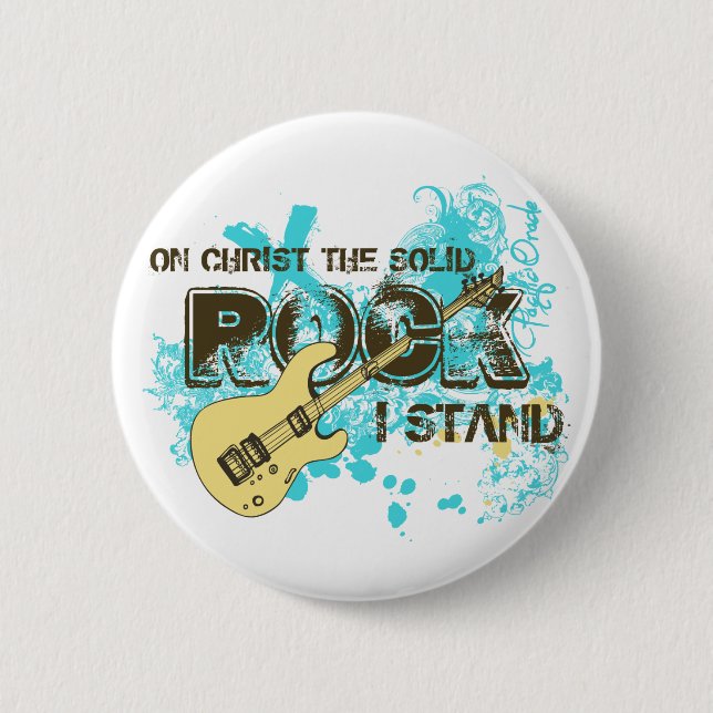 The Solid Rock Pinback Button (Front)