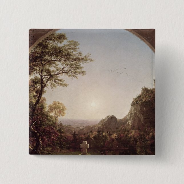 The Solitary Cross, 1845 Pinback Button (Front)