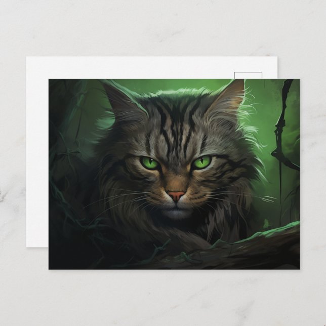 The Solitary Forest Cat Postcard (Front/Back)