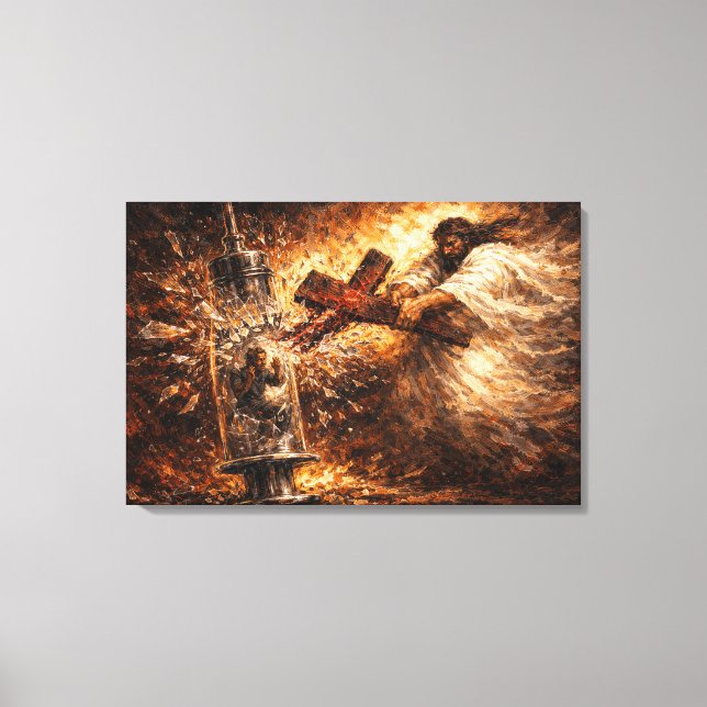 The Solution: Divine Syringe Rescue Art Canvas Print (Front)