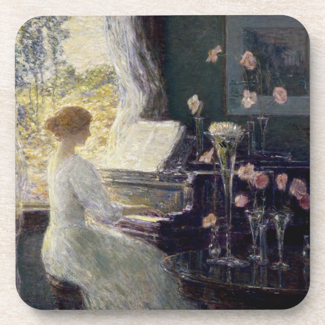 The Sonata by Frederick Childe Hassam Beverage Coaster (Front)