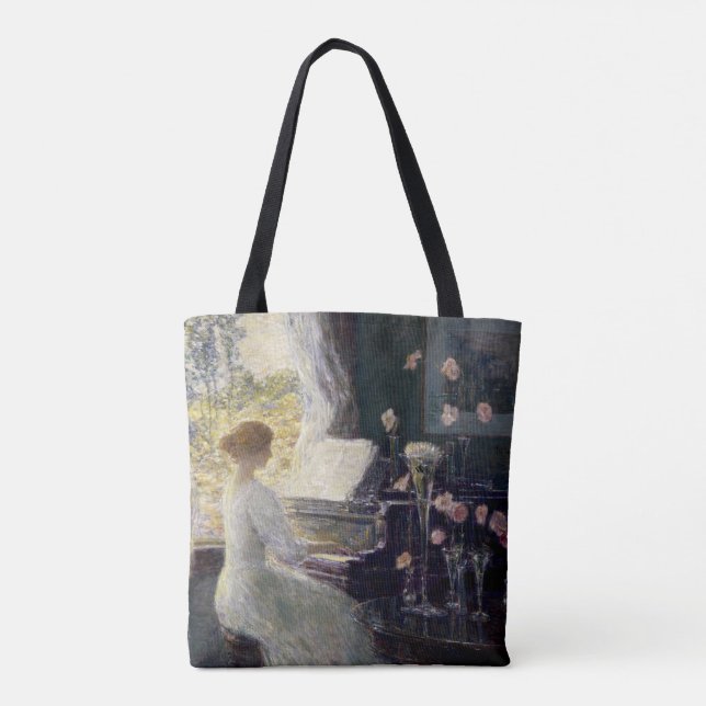 The Sonata by Frederick Childe Hassam Tote Bag (Back)