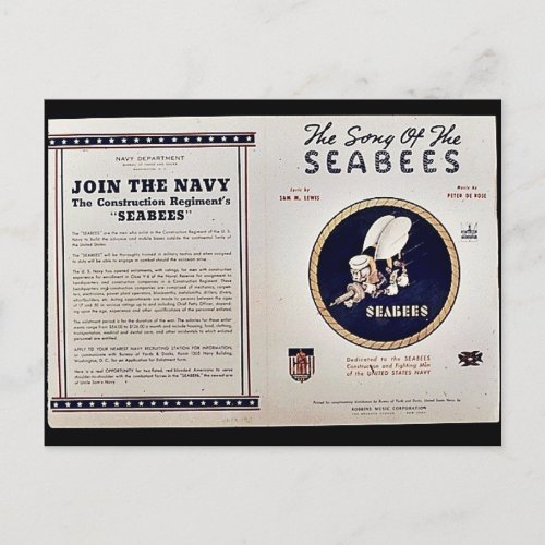 The Song Of The Seabees Postcard