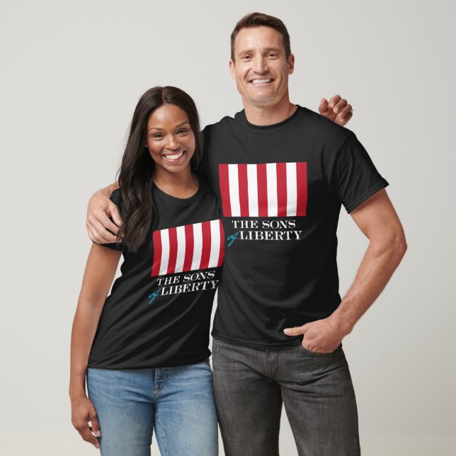 The Sons of Liberty Flag on Dark Bkgd. T-Shirt (Unisex)
