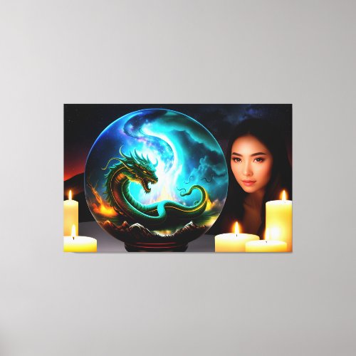 The Sorceress and Dragon Canvas Print