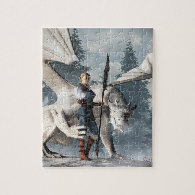 The Sorceress of the White Dragon Jigsaw Puzzle (Vertical)