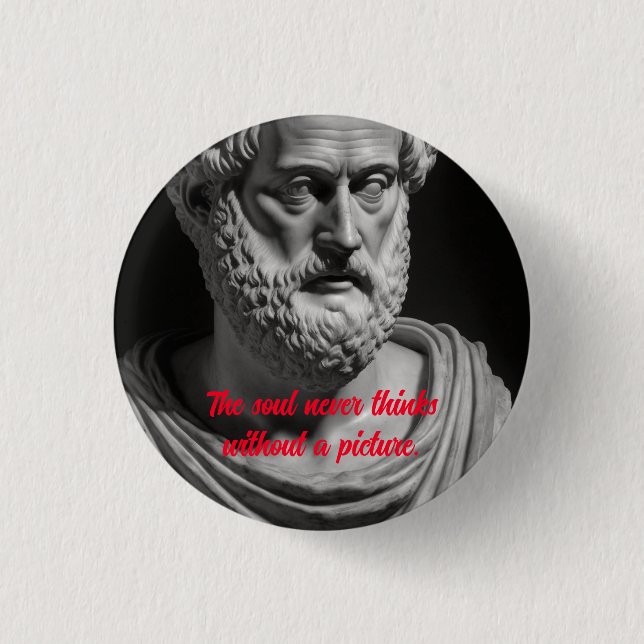 The soul never thinks without a picture button (Front)