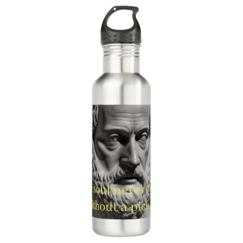 The soul never thinks without a picture stainless steel water bottle