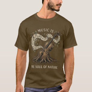 The Soul of Nature - Vintage Cello Tree Roots T-Shirt