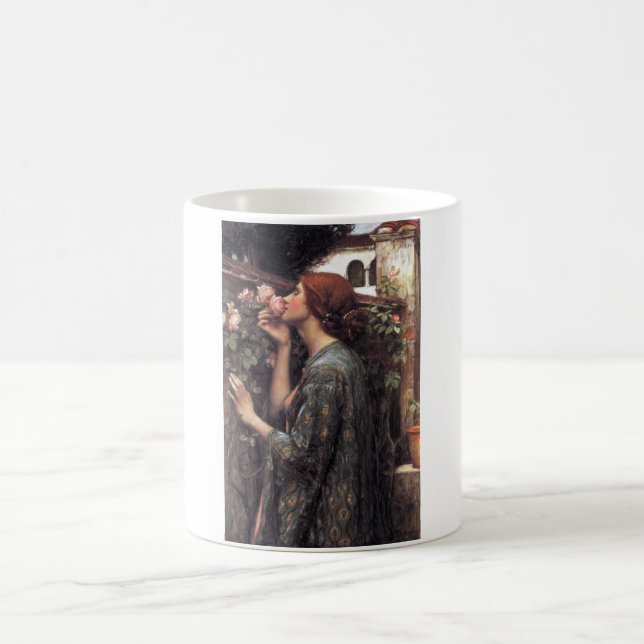 The Soul of the Rose (by John William Waterhouse) Coffee Mug (Center)