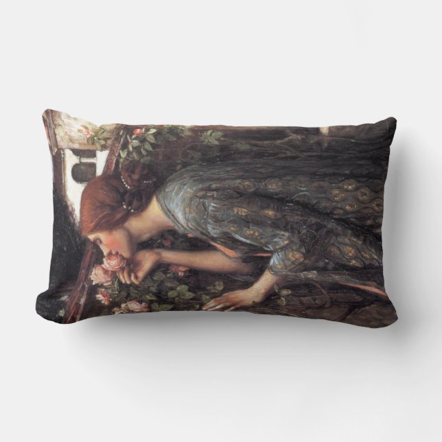 The Soul of the Rose (by John William Waterhouse) Lumbar Pillow (Front)