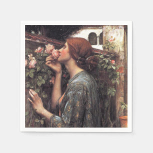 The Soul of the Rose (by John William Waterhouse) Napkins
