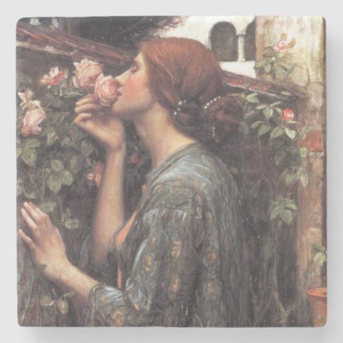 The Soul of the Rose by John William Waterhouse Stone Coaster
