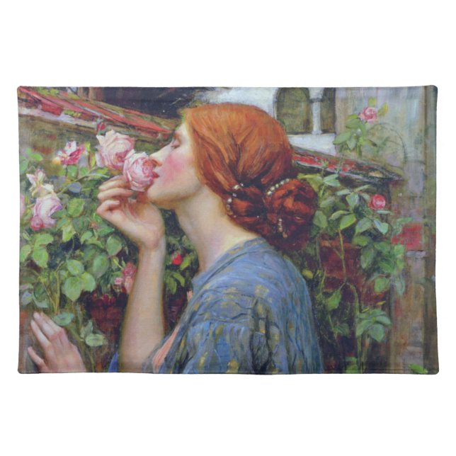 The Soul of the Rose, John William Waterhouse Cloth Placemat (Front)