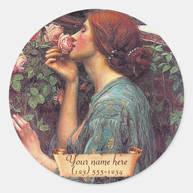 "The Soul of the Rose" Pre-Raphaelite Bookplate (Front)