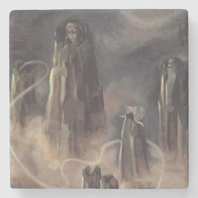 The Souls of the Mountain (by Remedios Varo) Stone Coaster (Front)