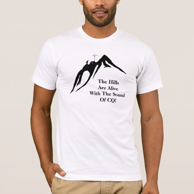 The Sound of CQ  Ham Radio Mountain T-Shirt (Front)