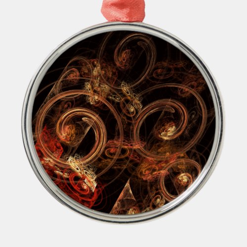 The Sound of Music Abstract Art Round Metal Ornament