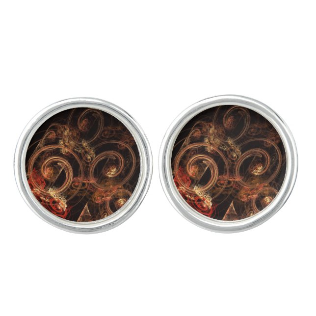 The Sound of Music Abstract Art Silver Plated Cufflinks (Front)