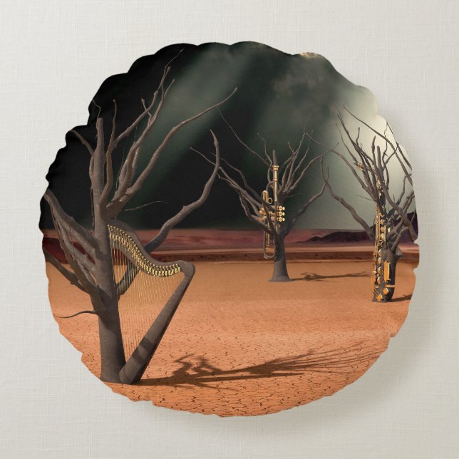 The Sound of Quiet Round Pillow (Front)