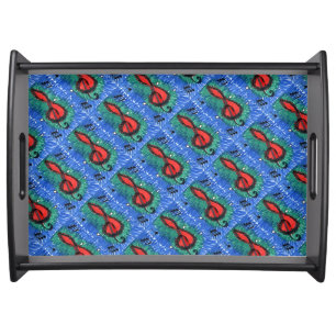 "The Sound of Reds" Abstract Serving Tray