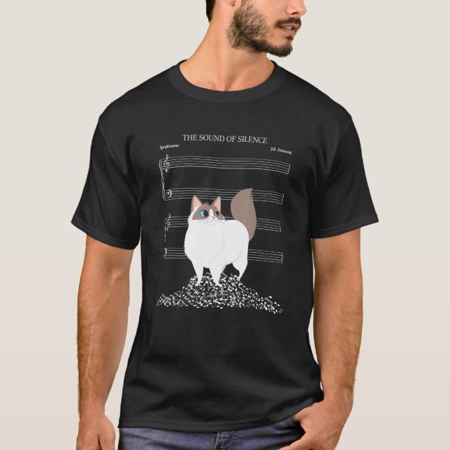 The Sound Of Silence  Cat Classical Music Composer T-Shirt (Front)