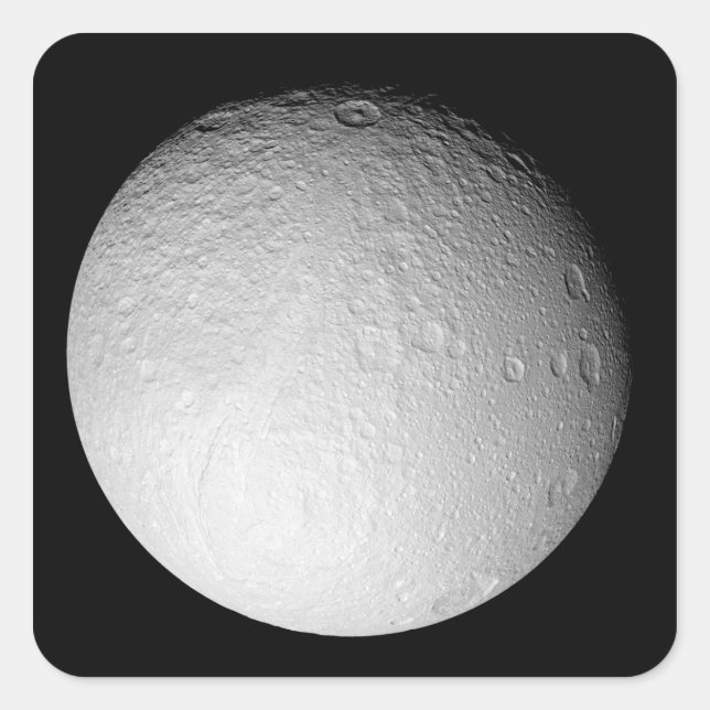 The South Pole of Saturn's moon Tethys Square Sticker (Front)